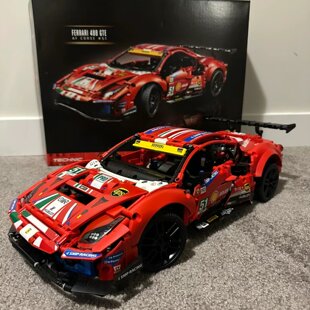 机械组法拉利488跑车积木拼装模型男孩女生玩具适用乐高品质礼物