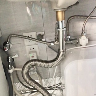 不锈钢弹跳洗手盆弹跳芯洗脸盆防堵卫生间洗漱台通用排水管防臭