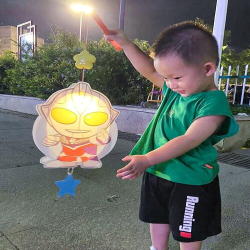 奥特曼灯笼手提发光手工diy材料
