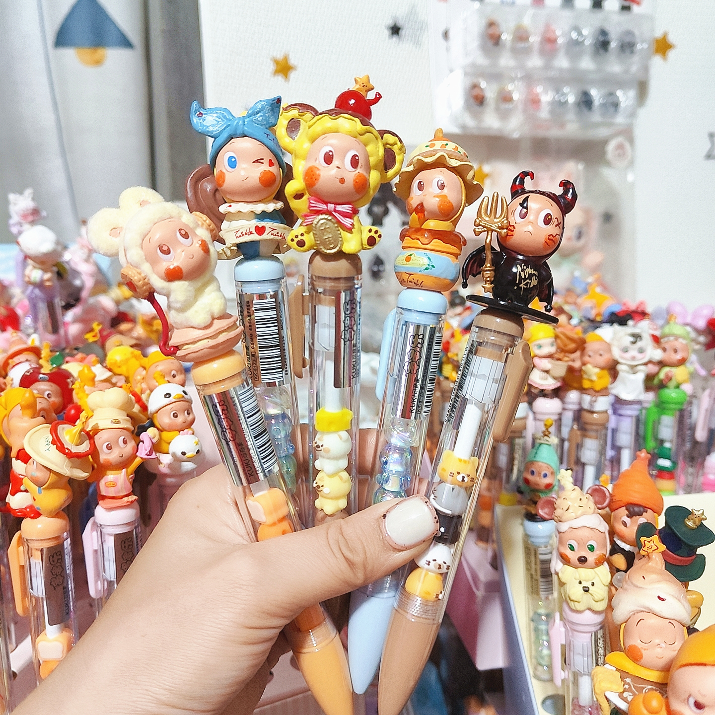 星星人四代美味时刻萌粒笔中性笔改娃diy高颜值文具蝴蝶酥小布丁