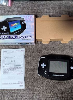 整体85新 任天堂原装日版 黑色 GBA 掌机 盒说全对号