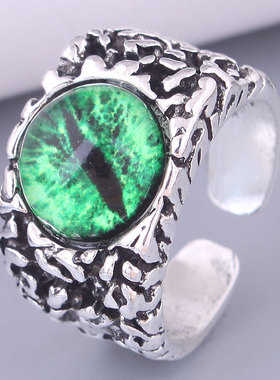 欧美时尚 复古简洁恶魔之眼气质开口复古戒指1211