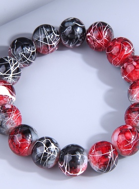 时尚简洁裂纹绿色松石气质女手串手链1106