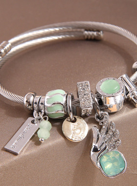 潘家百搭天使翅膀多元素挂坠女士