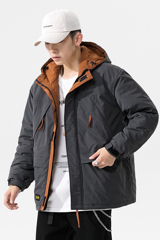 无影墙连帽拼色加厚棉衣男外套潮牌工装冲锋衣SY03-P120控158,男装棉衣,星座810(原QT5070)