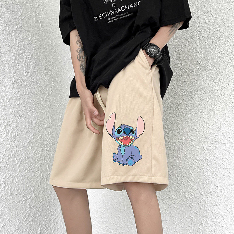 2022史迪奇卡通印花短裤男士宽松冰丝五分裤D，男装休闲裤，星座810(原QT5070)