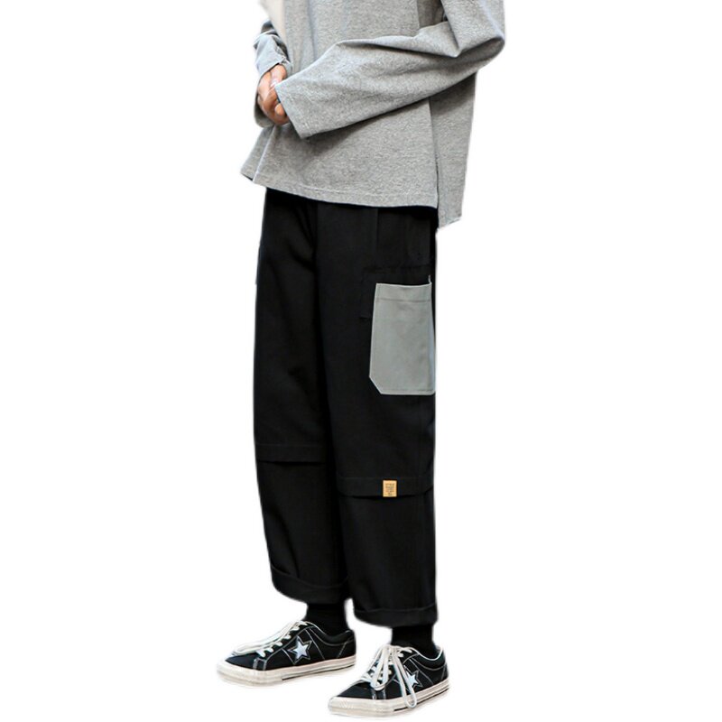 2021春季宽松哈伦裤抽绳刺绣拼色工装裤K57-P55控78,男装休闲裤,星座810(原QT5070)