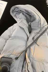 2024冬季男士中长款连帽加厚棉服潮牌大码棉衣MY9788-P115控158图片