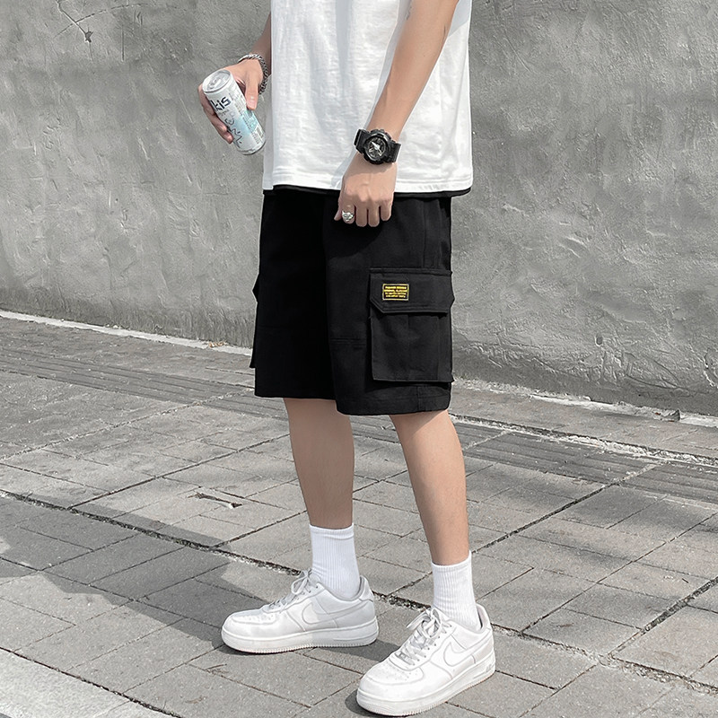 2021港风外景夏贴标工装短裤男潮休闲宽松五分裤衩D,男装休闲裤,星座810(原QT5070)