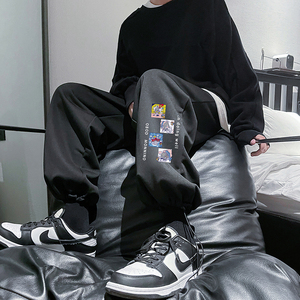 2021秋季新款百搭休闲裤男卡通印花卫裤束脚裤,男装休闲裤,星座810(原QT5070)