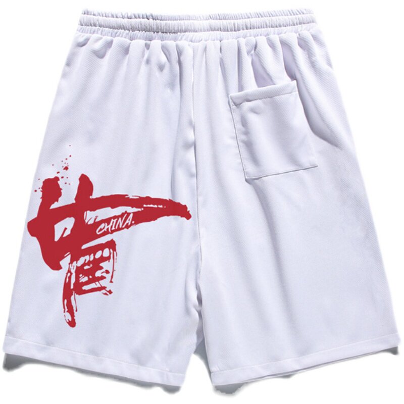 2022夏季红印花短裤男运动跑步裤休闲裤子D,男装休闲裤,星座810(原QT5070)