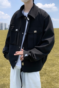 2023秋季港风工装夹克潮男休闲上衣外套J5008-P95-控118图片