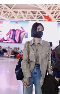 冷淡系高级感复古pu皮上衣 外套中长款 花儿与少年秦岚同款 皮衣衬衫