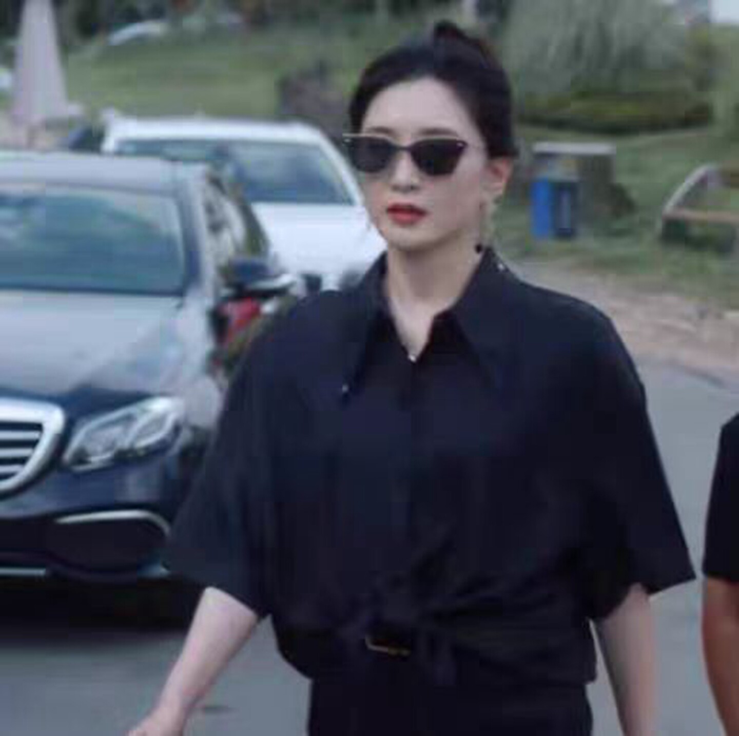 短袖衬衫上衣翻领黑色衬衣女