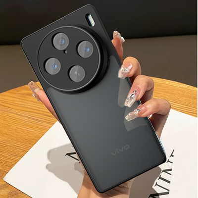 适用于vivox100手机壳vivo X100保护壳磨砂透黑软边气囊防摔壳X100Pro新款超薄透明硅胶简约个性男女保护壳