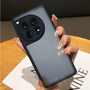 适用于一加12手机壳磨砂透灰防摔新款oneplus12保护套 原神十透明oppo全包1+硅胶超薄男高级女高端外壳散热