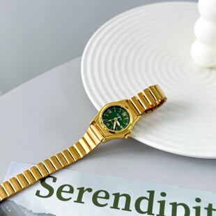 女生手表小众高级感 小巧精致竹节钢带ins风高颜值轻奢小表盘时尚