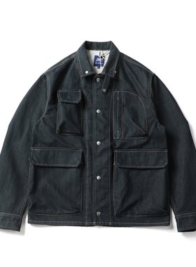 25AW秋冬日系复古多口袋宽松机能夹克山系牛仔夹克工装外套男5408