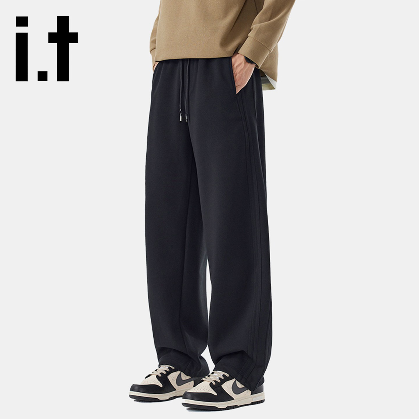 it休闲裤男士宽松直筒运动长裤