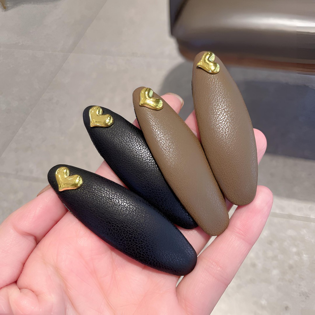 韩版皮质BB夹仿小羊皮爱心刘海夹侧边碎发夹刘海边夹精致发卡发饰