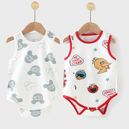 宝宝夏季背心三角哈衣爬爬服