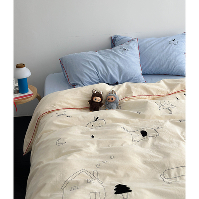 床单款四件套水洗棉卡通亲肤