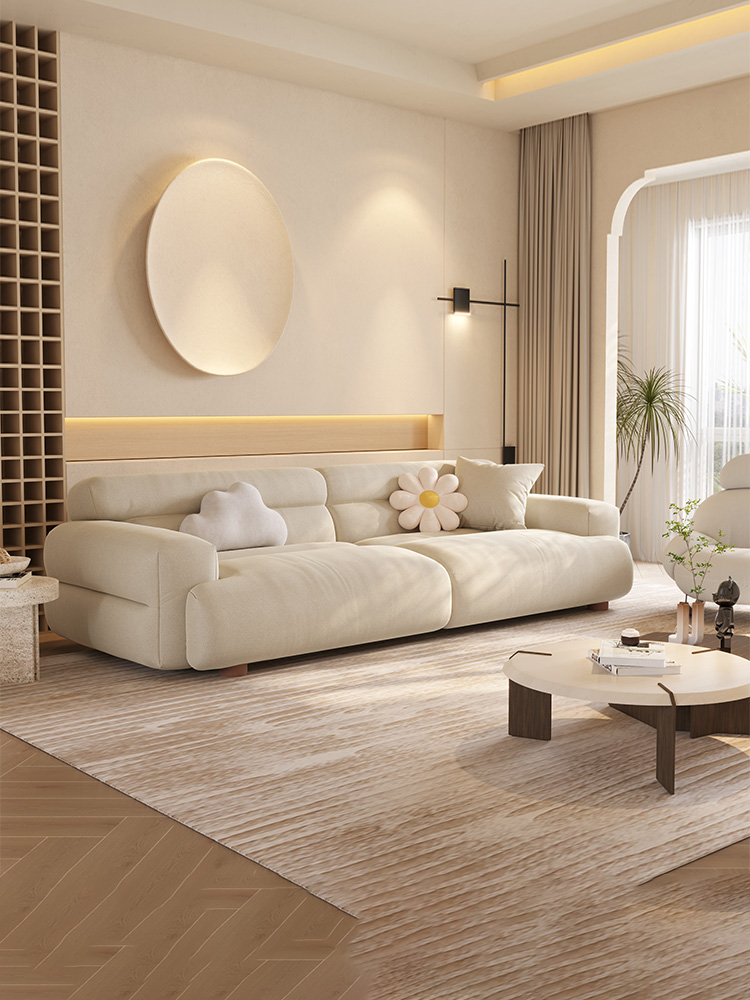 奶油风沙发磨砂布现代简