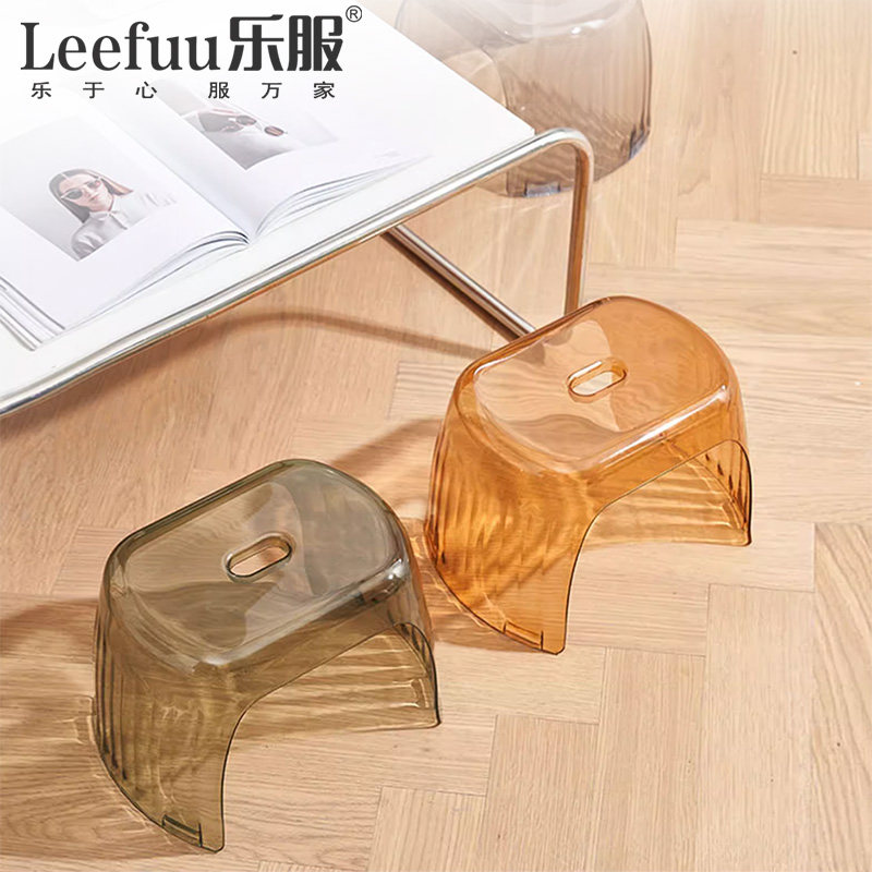 轻奢透明小凳子家用网红ins可叠加儿童矮凳客厅洗澡凳加厚换鞋凳