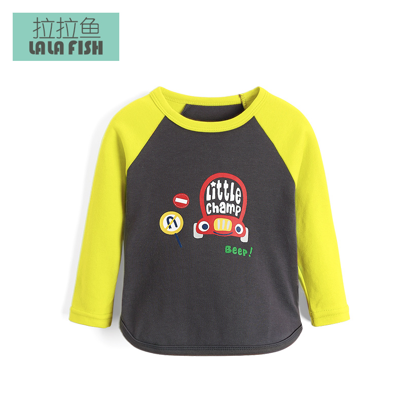 拉拉鱼圆领休闲长袖T恤