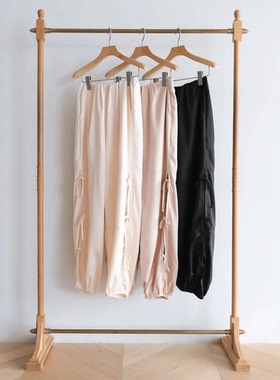 日单sear*om 原单2024夏季新款设计感小众裤边开衩系带休闲束脚裤