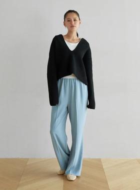 日单sear*om 原单2024秋季新款薄款简约舒适多色通勤百搭休闲长裤