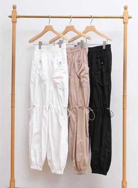 日单sear*om 原单2024夏季新款薄款多口袋松紧腰薄款束脚裤休闲裤