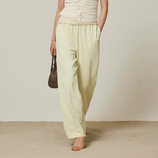 日单searoom 原单2025夏新款薄款百搭舒适松紧腰阔腿裤休闲长裤女