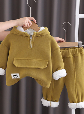 品牌特价撤柜秋冬新款0-5岁男女童休闲加厚棉保暖两件套 XB255204