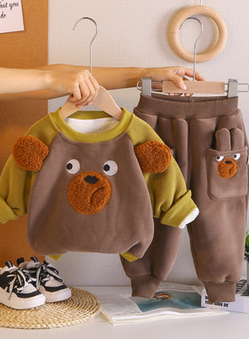 品牌特价撤柜秋冬新款0-4岁男女童休闲加厚棉保暖两件套 ZQ255201