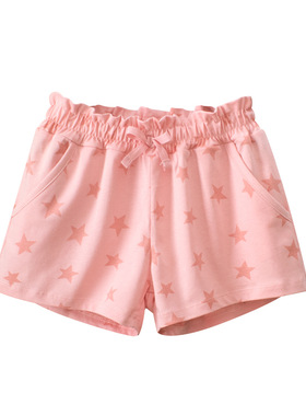 品牌特价撤柜童装2024女宝宝短裤子夏季粉红休闲短裤百搭潮 HK632