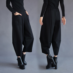 2025秋冬装高腰九分裤女士休闲显瘦萝卜裤宽松阔腿灯笼裤原宿靴裤