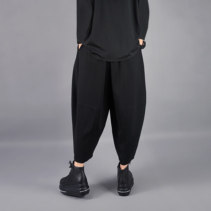 阔腿九分裤2021秋冬女裤休闲哈伦裤高腰宽松灯笼裤百搭靴裤子加厚