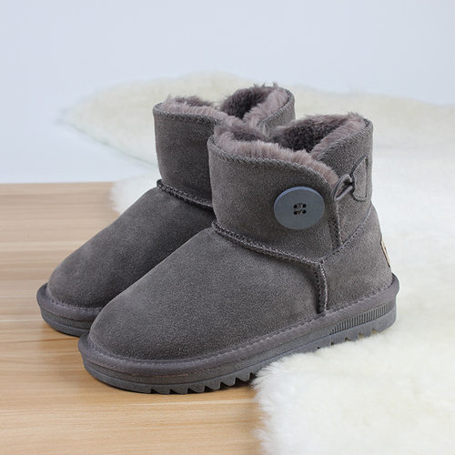儿童雪地靴加绒加厚大棉鞋羊毛