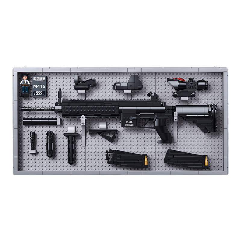 小鲁班和平精英M416摆件