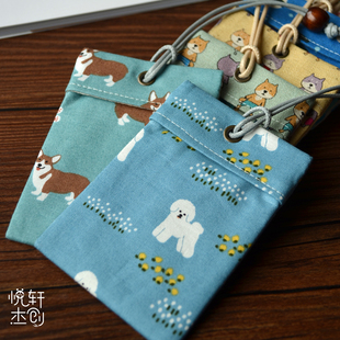 2件包邮毛孩子系列柯基比熊柴犬猫手工布艺公交卡包门禁卡包便携