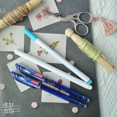 手工diy布艺刺绣热消笔蓝色