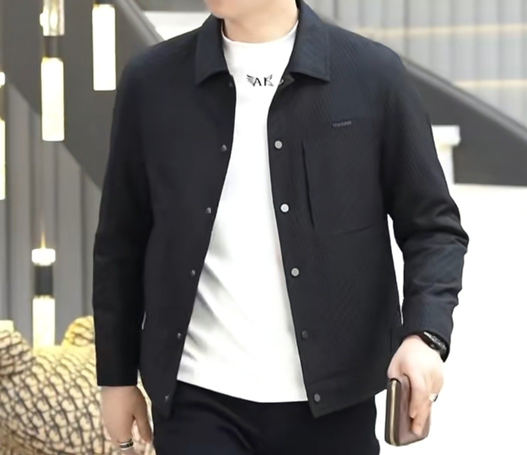 男人船王卡麦隆鳄鱼2025新款男士轻薄羽绒服外套时尚百搭休闲翻领
