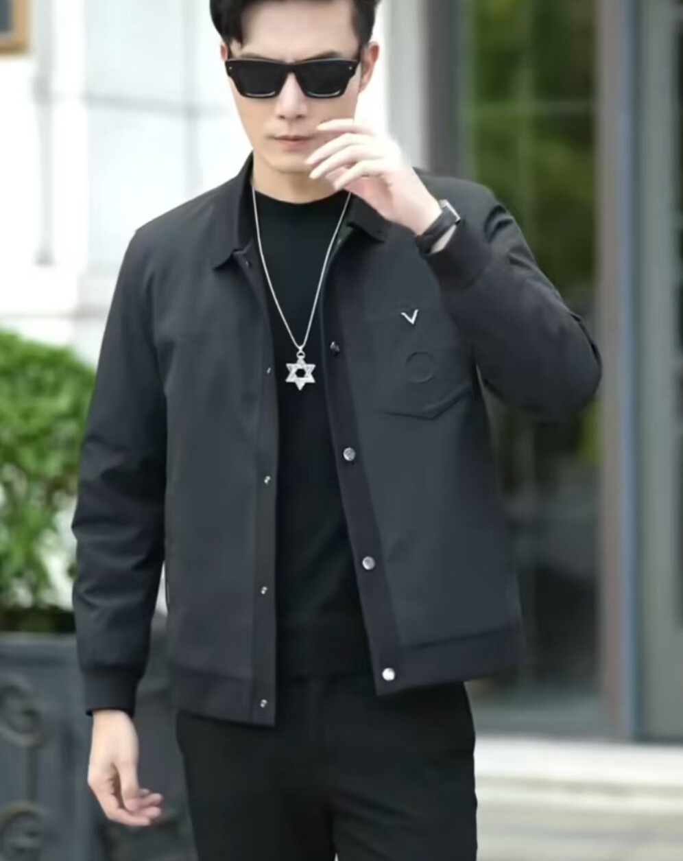 男人船王卡麦隆鳄鱼2025新款男士羽绒服外套时尚百搭休闲翻领鸭绒