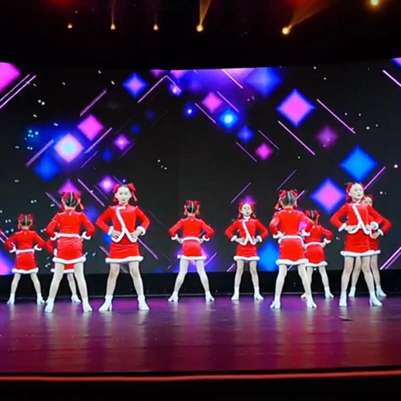 儿童拉丁演出服女童中国风汉服套儿童演出服