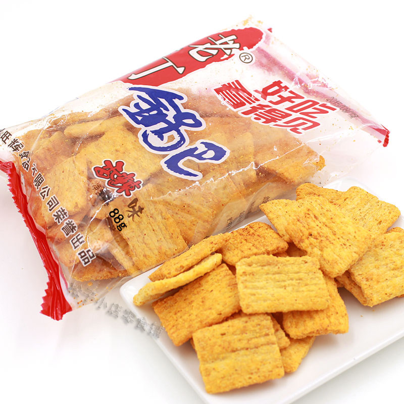 湖北武汉特产老丁锅巴香辣味178g88g袋好吃热卖促销装10袋包邮