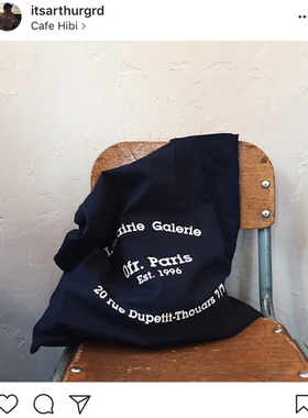 法国巴黎OFR书店小众单肩简约帆布包ins韩国博主paris的拉链布包