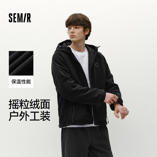 森马户外工装外套摇粒绒夹克男款