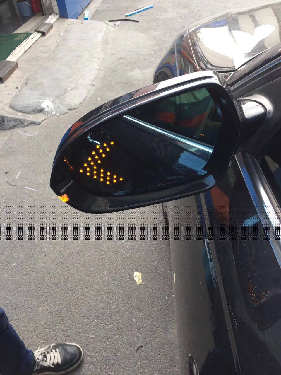 수정 된 자동차 큰 시야 눈부심 방지 블루 미러 사각 지대 보조 조명 전기 가열식 백미러 반전 거울 반사 렌즈