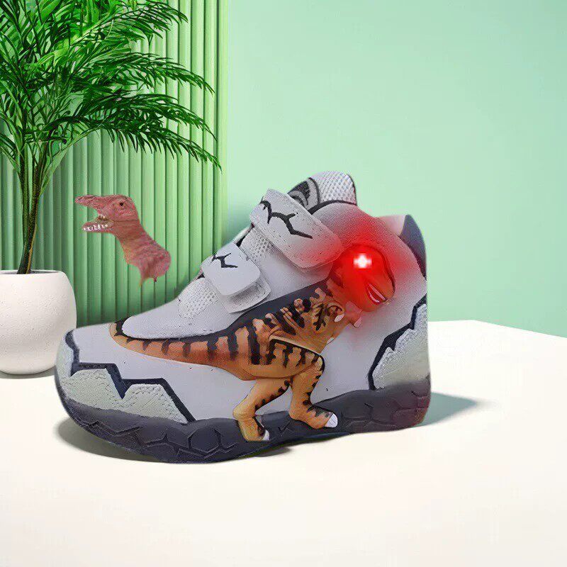 儿童秋冬季恐龙发光棉鞋